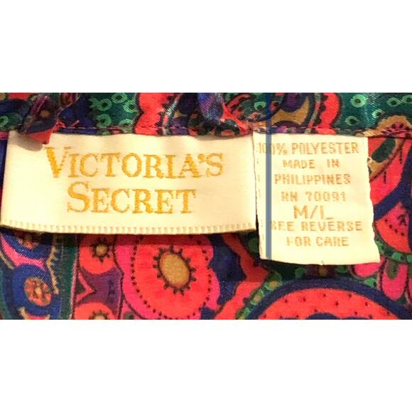 Victorias Secret Womens Gold Label Kimono Robe Medium to Large Vintage Paisley - Picture 2 of 10